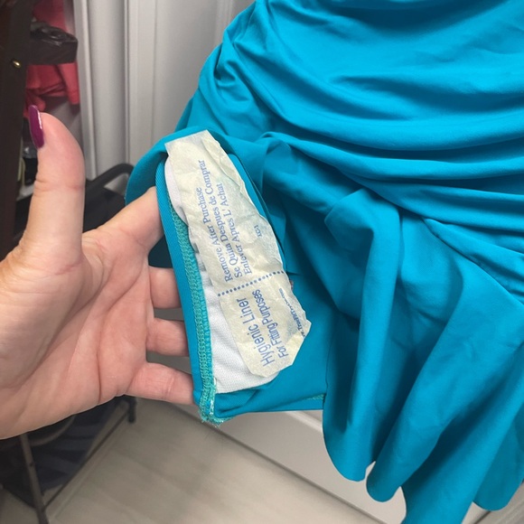 Chaps brand, Size 14, Turquoise, one piece bathing suit - Picture 8 of 10